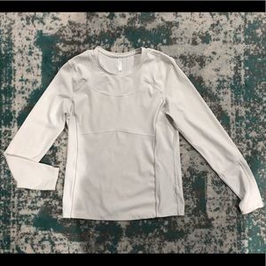 Athleta White Long Sleeve Performance Top